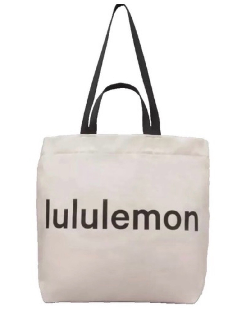 lululemon athletica Cream Tote with Black Logo and Handles